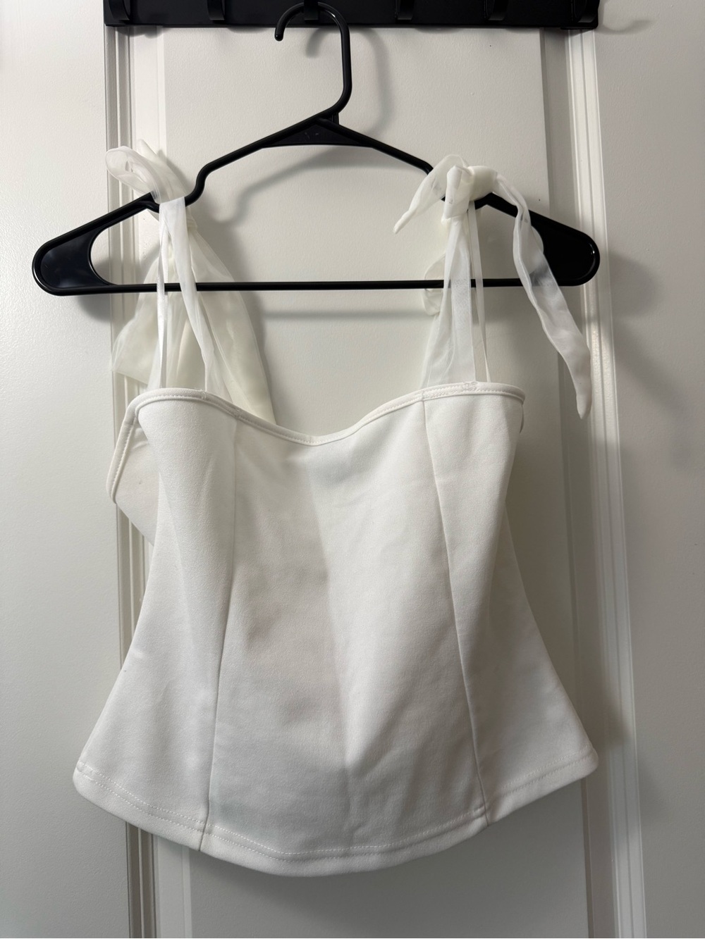 SHEIN White Tie-Shoulder Bustier Camisole